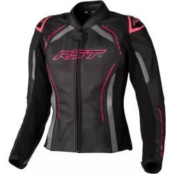 RST Ladies S1 CE bőrkabát – Black/Neon Pink