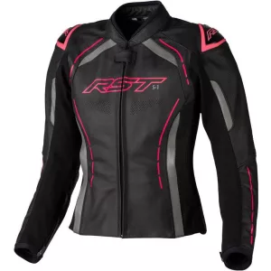 RST Ladies S1 CE bőrkabát – Black/Neon Pink