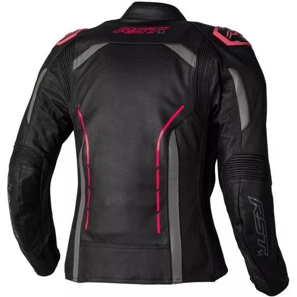 RST Ladies S1 CE bőrkabát – Black/Neon Pink