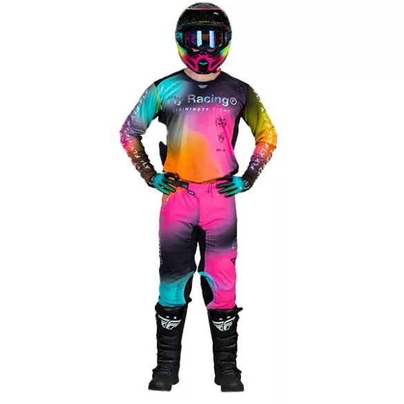 FLY RACING Lite Legacy L.E. kesztyű - Fuchsia/Electric Blue/Hi-Vis