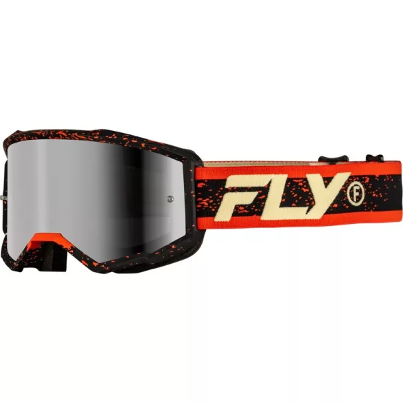 FLY RACING Zone szemüveg Black/Red/Cream ezüst tükrős