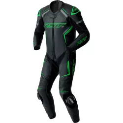 RST S1 D3O Leather Suit Bőrruha- Black / Flo Green
