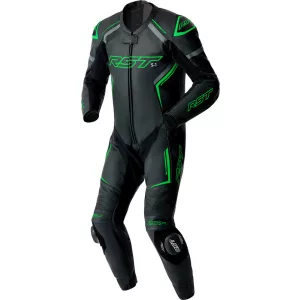 RST S1 D3O Leather Suit Bőrruha- Black / Flo Green