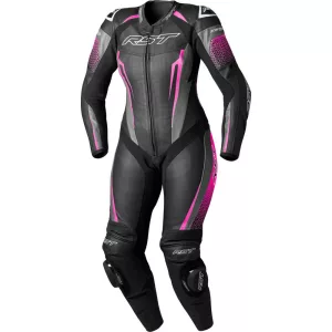 RST Tractech Evo D3O női motoros bőrruha - Black / Pink