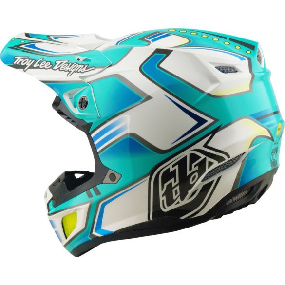 Troy Lee Designs SE5 Composite Mips bukósisak– Crest Real Teal Blue / White