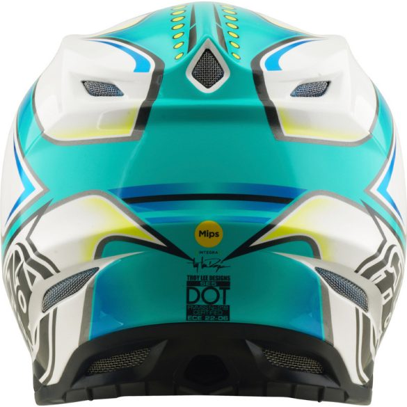 Troy Lee Designs SE5 Composite Mips bukósisak– Crest Real Teal Blue / White