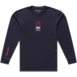 TROY LEE DESIGNS Long Sleeve Flame2 póló - Carbon