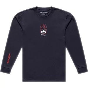 TROY LEE DESIGNS Long Sleeve Flame2 póló - Carbon