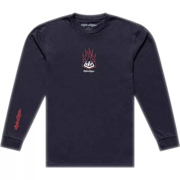 TROY LEE DESIGNS Long Sleeve Flame2 póló - Carbon