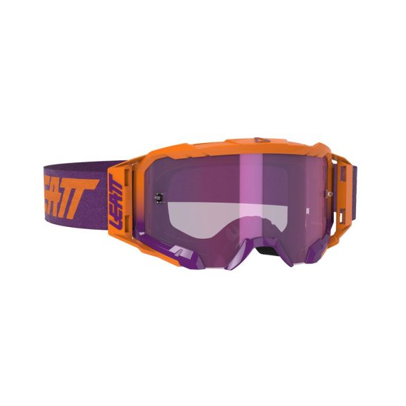 Leatt MX Velocity 5.5 Iriz szemüveg, neon narancs-lila, lila tükör lencse