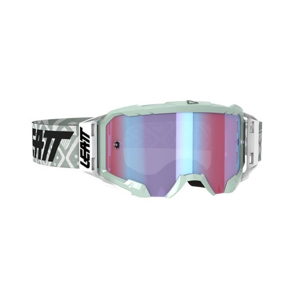 Leatt MX Velocity 5.5 Iriz szemüveg, fehér, kék-pink tükör lencse
