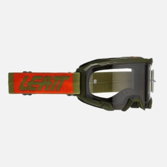 Leatt MX Velocity 4.5 military -fekete szemüveg, víztiszta lencse