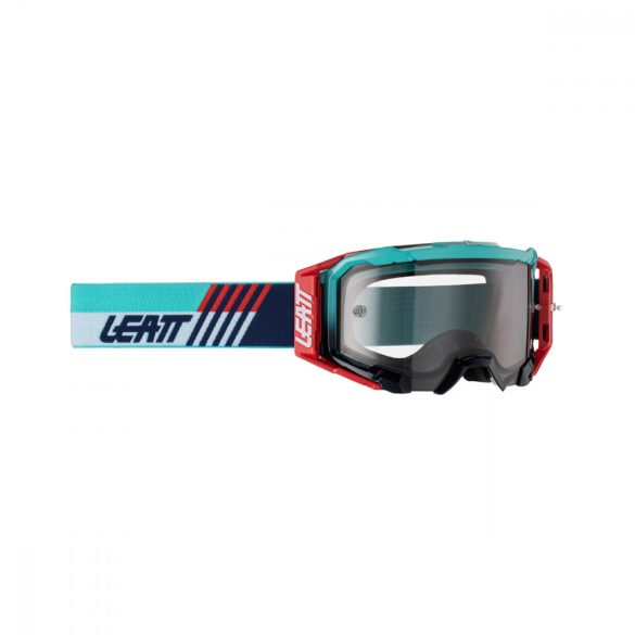 Leatt MX  Velocity 5.5  2023 szemüveg,aqua-piros, füst tükör lencse