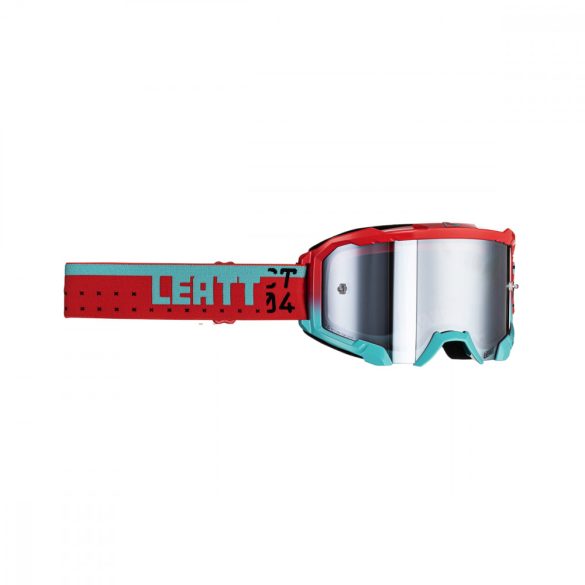 Leatt MX  Velocity 4.5 Iriz  2023 szemüveg,piros-kék, ezüst tükör lencse