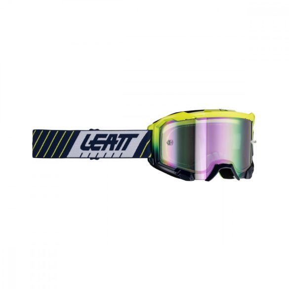 Leatt MX  Velocity 4.5 Iriz  2023 szemüveg,fekete-fluosárga- fehér, lila tükör lencse