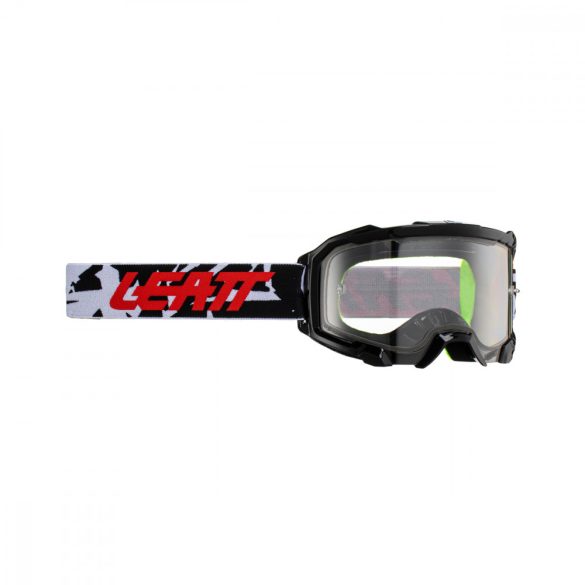 Leatt MX  Velocity 4.5  2023 szemüveg,fekete- fehér-piros, víztiszta lencse