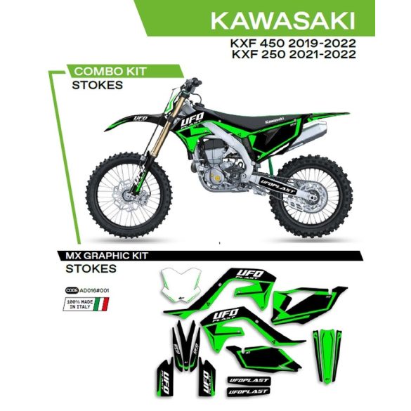 Ufo komplett matrica szett, Kawasaki KXF 250 '21-'22; KXF 450 '19-'22