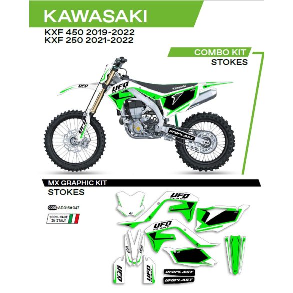 Ufo komplett matrica szett, Kawasaki KXF 250 '21-'22; KXF 450 '19-'22