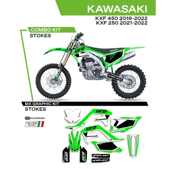 Ufo komplett matrica szett, Kawasaki KXF 250 '21-'22; KXF 450 '19-'22