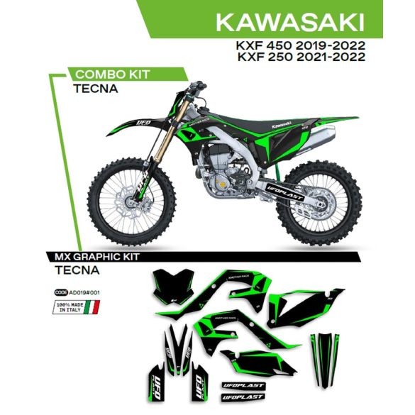 Ufo komplett matrica szett, Kawasaki KXF 250 '21-'22; KXF 450 '19-'22