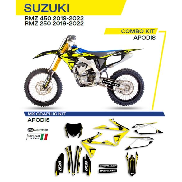 Ufo komplett matrica szett, Suzuki RMZ 250 '19-'22; RMZ 450 '18-'22