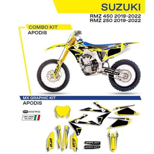 Ufo komplett matrica szett, Suzuki RMZ 250 '19-'22; RMZ 450 '18-'22