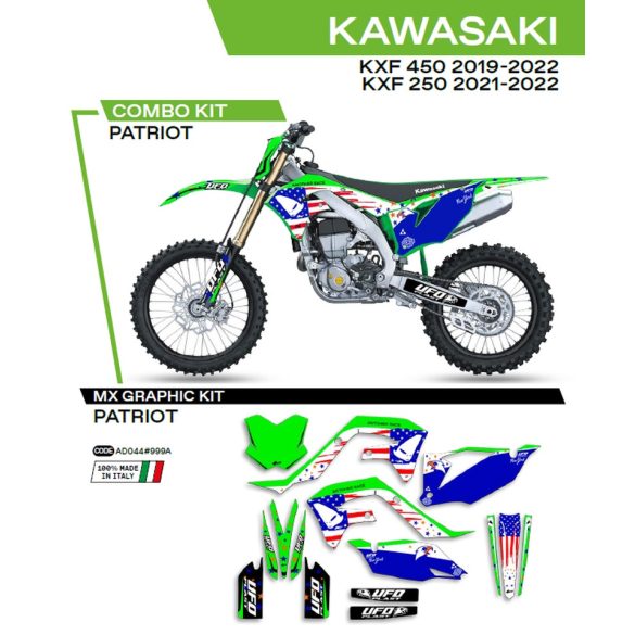 Ufo komplett matrica szett, Kawasaki KXF 250 '21-'22; KXF 450 '19-'22