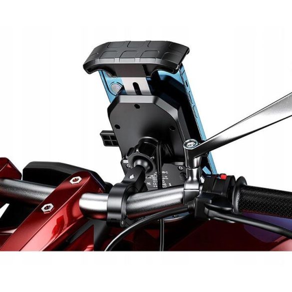 Biketec telefontartó konzol wireless töltővel -  "R15PD", kormányra vagy tükörre szerelhető