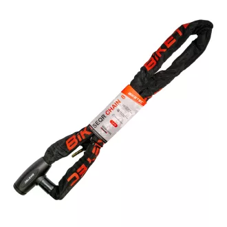   Biketec seqr lánc CP 1,2m, 8MM - es láncszem, beépített lakat, 3 kulcs, fekete szövetburkolat