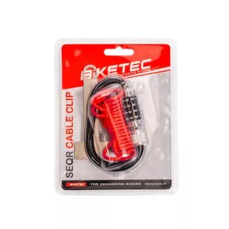   Biketec seqr kábelzár sisakhoz vagy ruházathoz, méret: 4MM - es kábel, 1,2m, 4 jegyű számkódos zár visszaállítható kombinációval