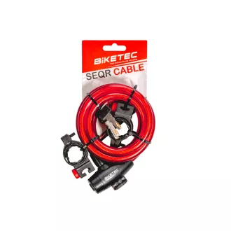   Biketec seqr kábelzár méret: 12MM - es kábel, 1,8M lakattal, 3 kulcs