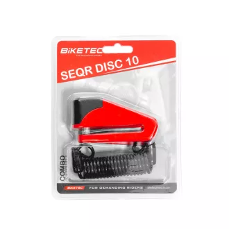   Biketec seqr féktárcsazár - 10MM - es csap/tüske, méret: 98,5mm x 53,6mm, 3 kulcs, emlékeztető kábel