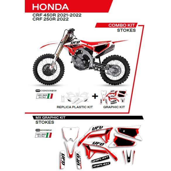 Ufo komplett idomszett+ matrica szett, Honda CRF 250R '22; CRF 450R '21-'22