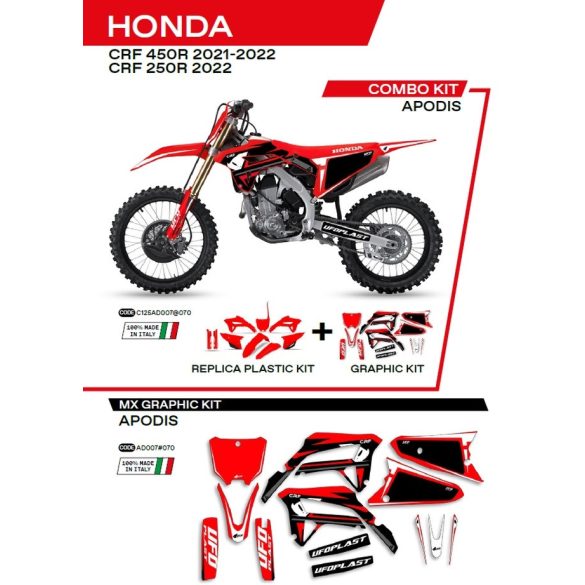 Ufo komplett idomszett+ matrica szett, Honda CRF 250R '22; CRF 450R '21-'22