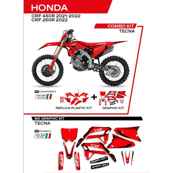 Ufo komplett idomszett+ matrica szett, Honda CRF 250R '22; CRF 450R '21-'22