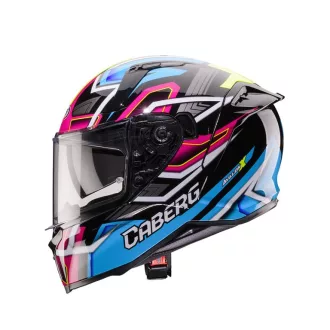   Caberg Avalon X Brama zárt bukósisak napszemüveggel fekete/kék/fluo sárga/fukszia XS