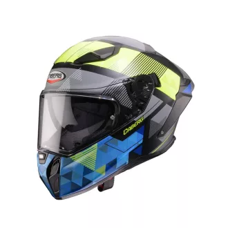   Caberg Drift Evo II Prism zárt bukósisak napszemüveggel matt fekete/fluo sárga/kék XL