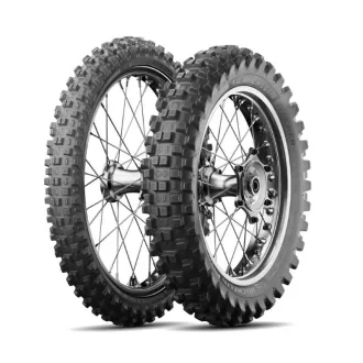   MICHELIN KOMPLET OPON (CAI691556/26) 80/100-21 TRACKER 51R TT M/C PRZÓD DOT 2026 + (CAI986133/25) 120/80-19 TRACKER 63R TT M/C TYŁ DOT 2025 + TORBA NA UDO