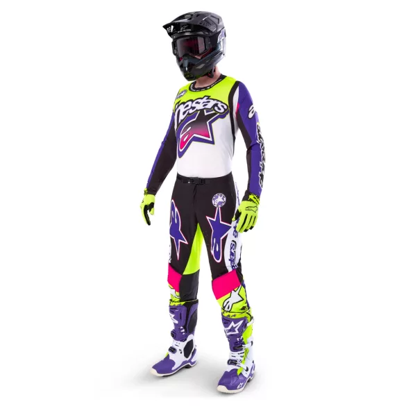 Alpinestars Supertech Dirt Studios LE violet-pink-fluoyellow ruhaszett