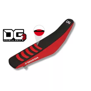 BLACKBIRD ÜLÉSHUZAT / ÜLÉSBURKOLAT HONDA CRF 450R '05-'08 DOUBLE GRIP 3 FEKETE/PIROS SZÍN