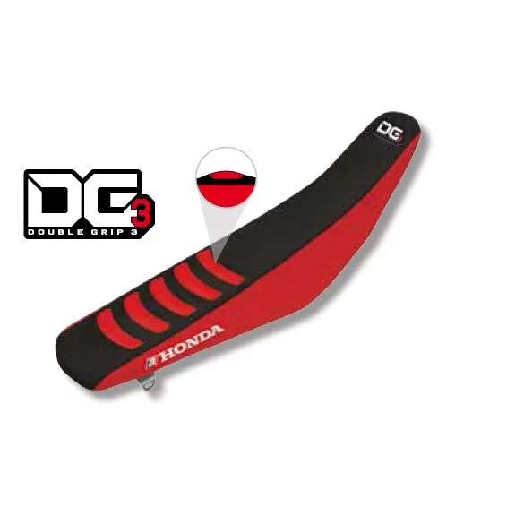 BLACKBIRD ÜLÉSHUZAT / ÜLÉSBURKOLAT HONDA CRF 450R '05-'08 DOUBLE GRIP 3 FEKETE/PIROS SZÍN
