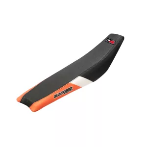 BLACKBIRD KIÁRUSÍTÁS ÜLÉSHUZAT / ÜLÉSBEVONAT KTM SX 65 '16-'23 DREAM 4 FEKETE NARANCSSÁRGA FEHÉR SZÍN