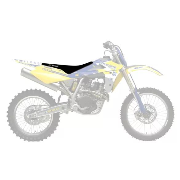 BLACKBIRD ÜLÉSHUZAT / ÜLÉSBORÍTÁS HUSQVARNA CR/WR 125 '06-'08, WR 250/300 '06-'13; TE/TC 250/450/510 '05-'07 DOUBLE GRIP 3 FEKETE SÁRGA SZÍNBEN