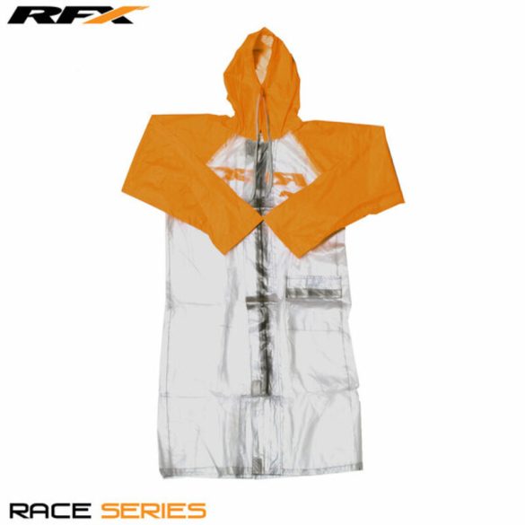 RFX Race hosszú esőkabát (Clear/Orange) több féle méretben