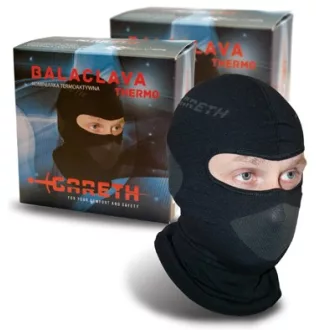 Gareth balaklava pamut maszk ,thermoaktiv, fekete, xl