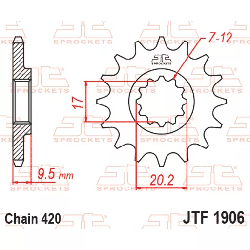 KTM jt sprockets első lánckerék, JTF1906, SX 60 - 65