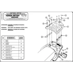   KAPPA HÁTSÓ DOBOZTARTÓ KONZOL HONDA XRV 750 AFRICA TWIN (93-02) (MONOKEY PLATNIVAL)