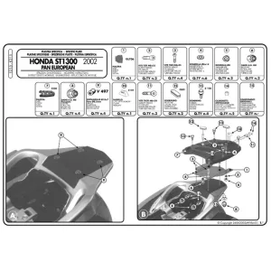 KAPPA HÁTSÓ DOBOZTARTÓ KONZOL HONDA ST 1300 PAN EUROPEAN (02-14) (MONOKEY PLATNIVAL)