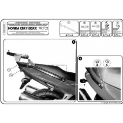   KAPPA HÁTSÓ DOBOZTARTÓ KONZOL HONDA CBR 1100XX (97-09) (PLATNI NÉLKÜL)