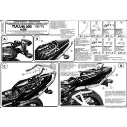   KAPPA HÁTSÓ DOBOZTARTÓ KONZOL YAMAHA FZS 600 FAZER (98-03) (PLATNI NÉLKÜL)